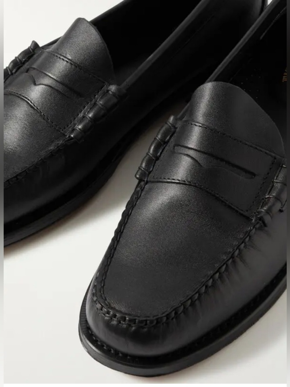 G.H. Bass & Co. Black Leather Penny Loafers - Women's Slip-On Flats - Picture 2 of 10